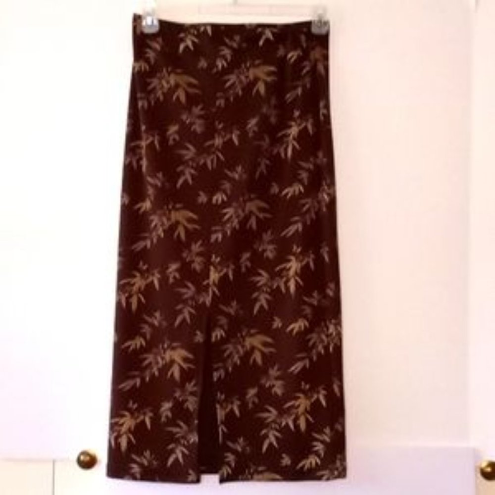 Vintage Epix Women's Stretchy Pencil Skirt Set - Size (L) - Brown/Beige - Picture 2 of 7